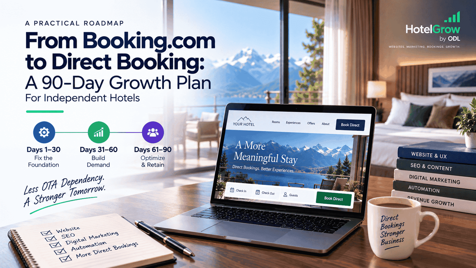 From Booking.com to Direct Booking: A 90-Day Growth Plan for Independent Hotels