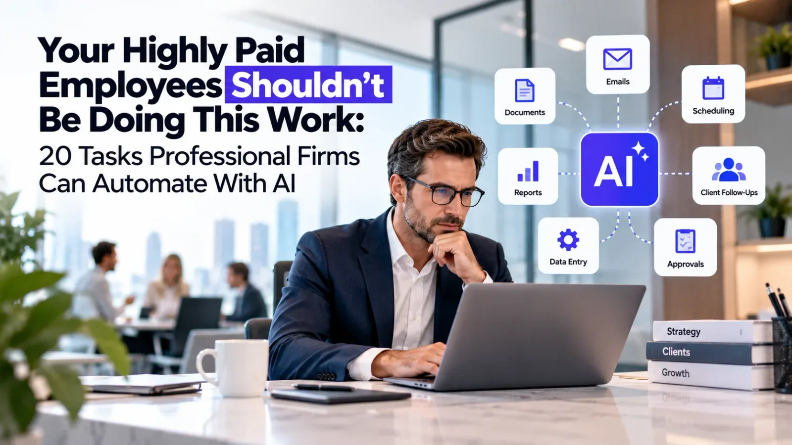 AI workflow automation for professional services helping firms automate repetitive administrative tasks and improve employee productivity